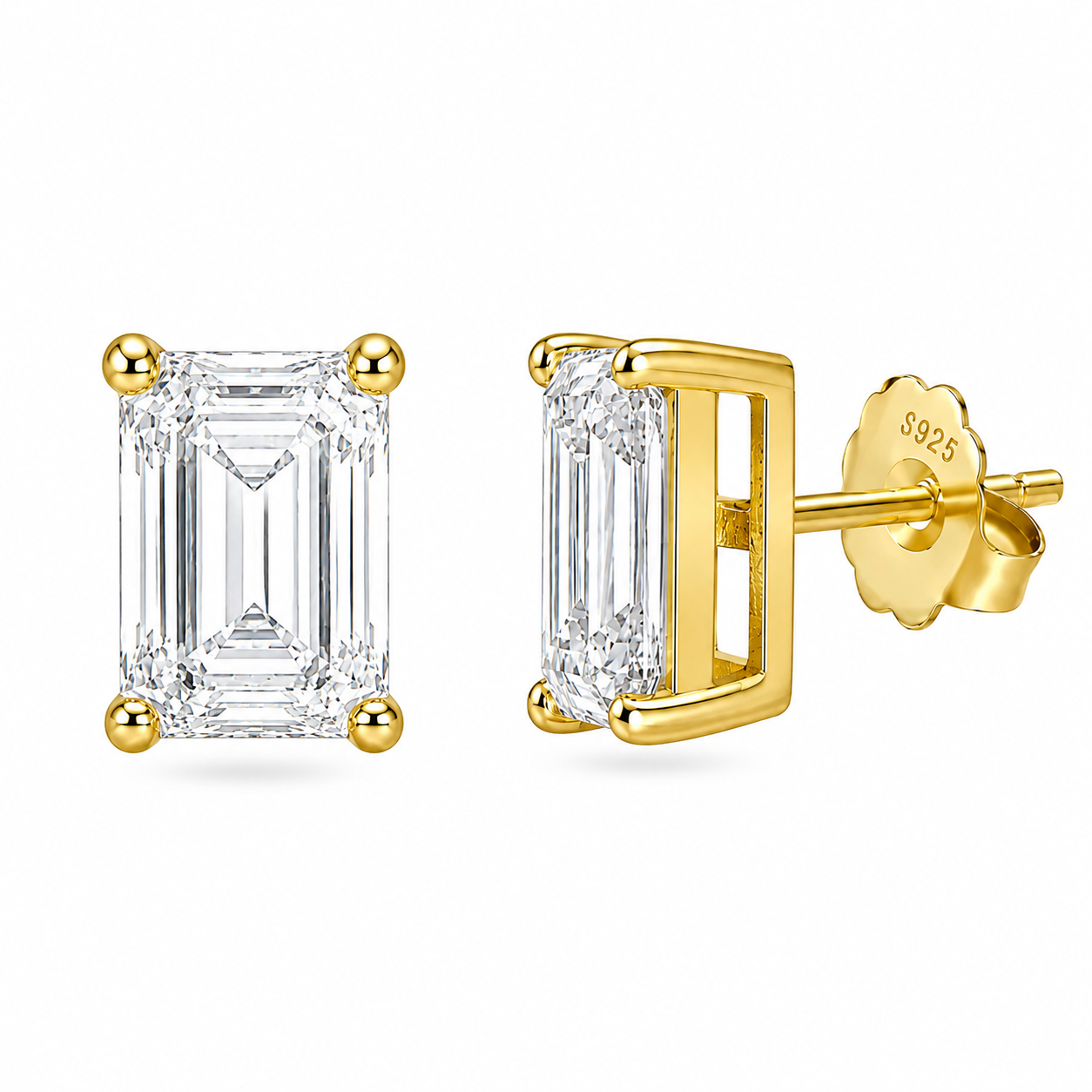 Emi Emerald Cut Studs