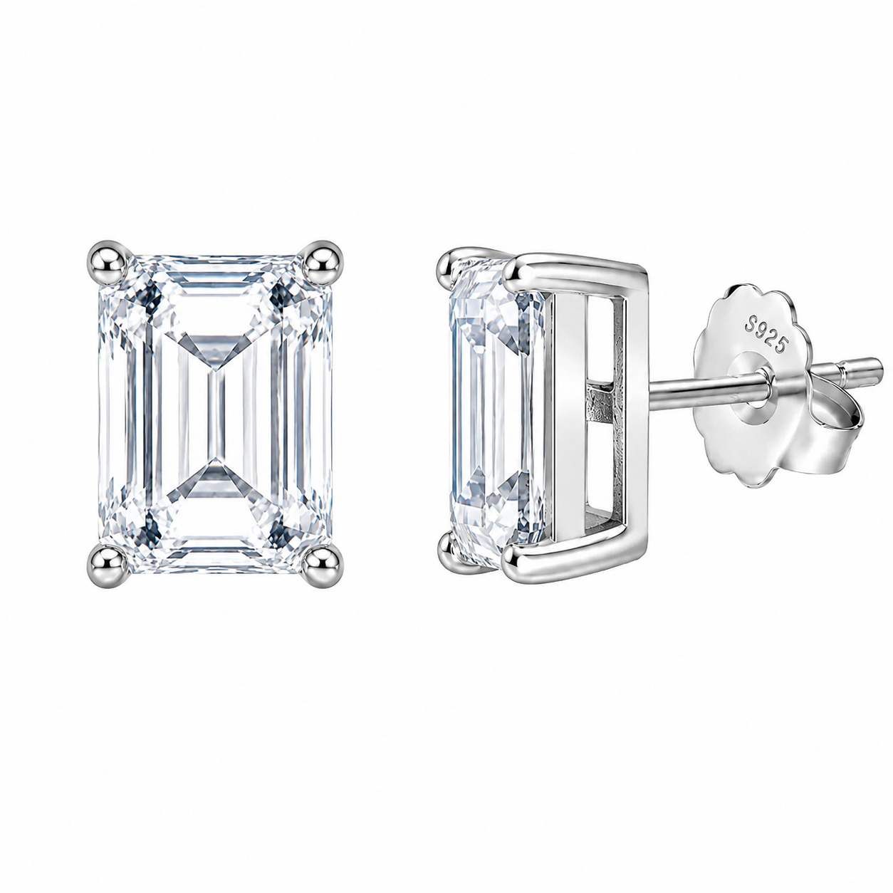 Emi Emerald Cut Studs