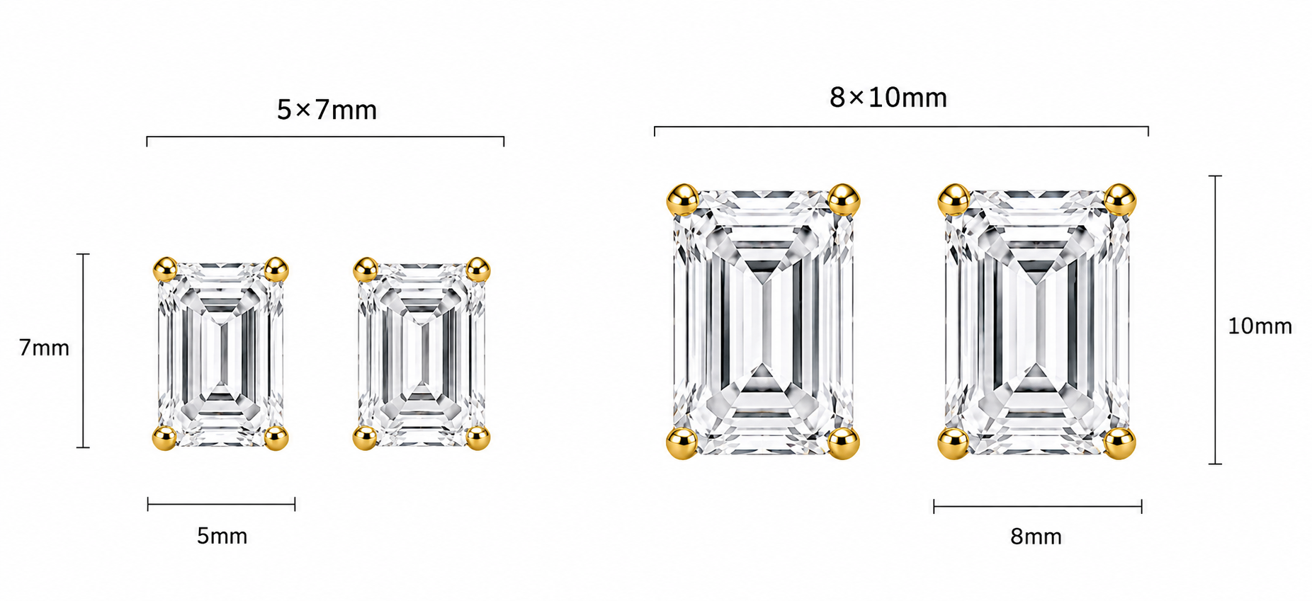 Emi Emerald Cut Studs