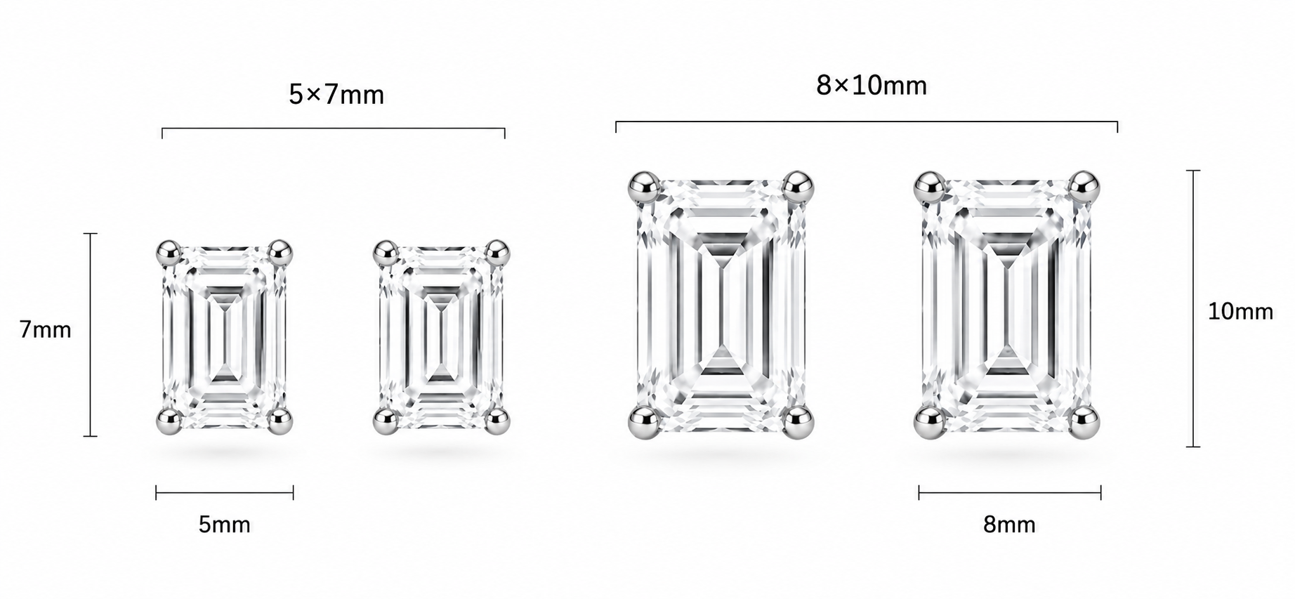 Emi Emerald Cut Studs