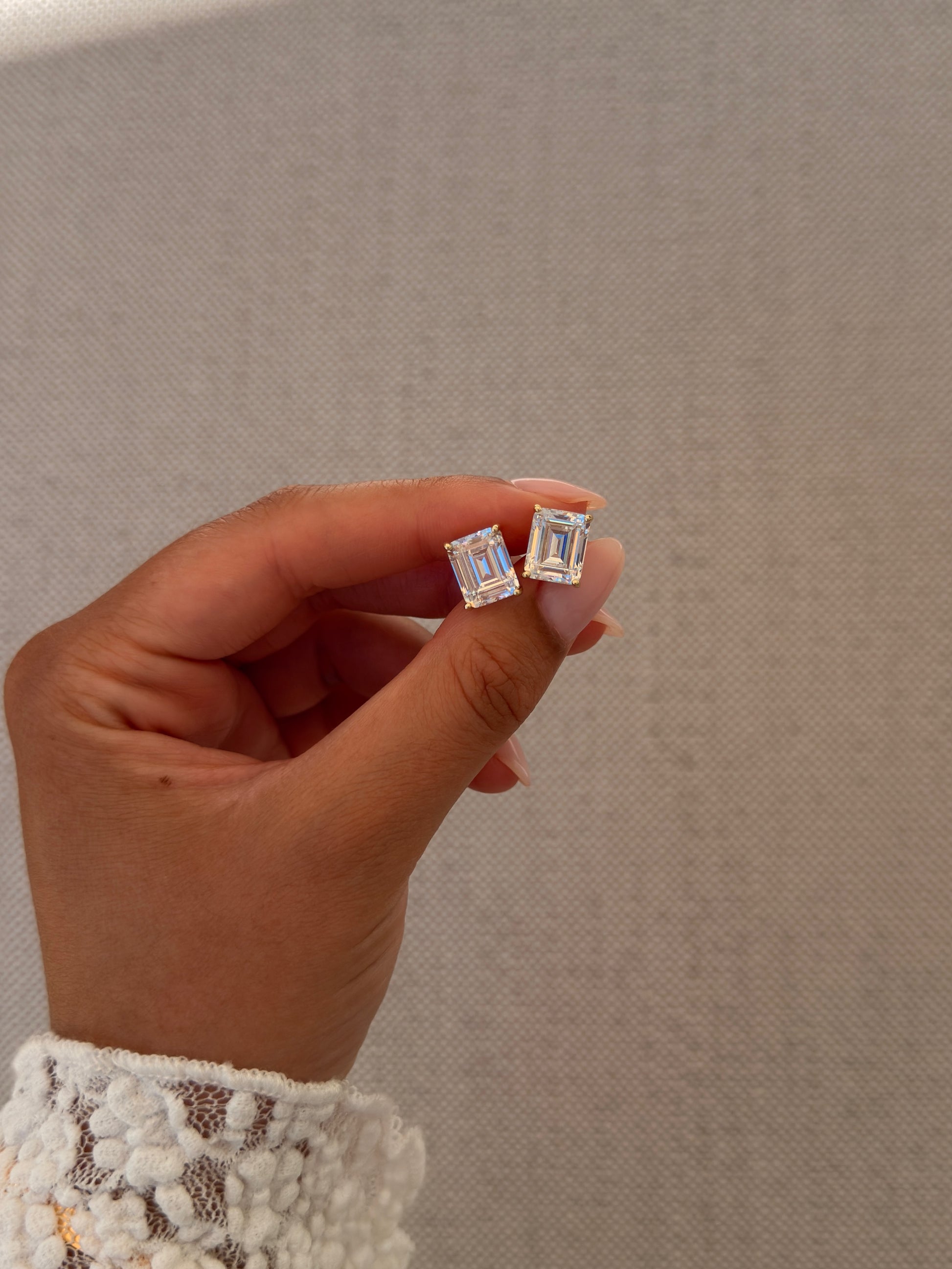 Emi Emerald Cut Studs